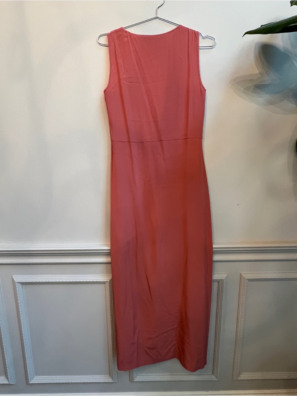 Sleeveless Rust Color Wrap Maxi Dress with Tie Waist. - Picture 4 of 10